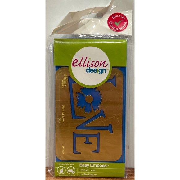 22482 Sizzix Ellison Design Easy Emboss Love Die Stencil By Stu Kilgour - Picture 1 of 3
